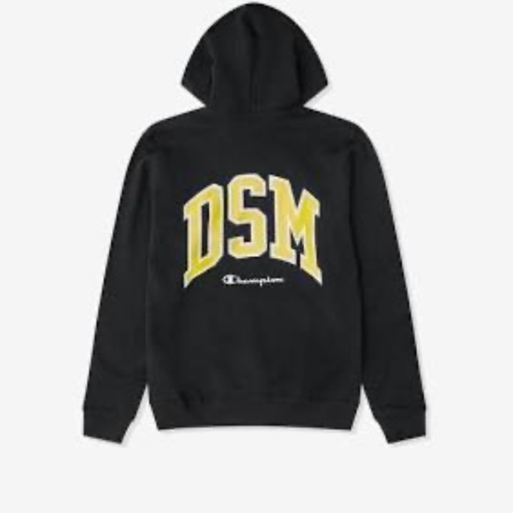Champion Black Hoodie with Yellow DSM Design Dover Street Market Large 2025